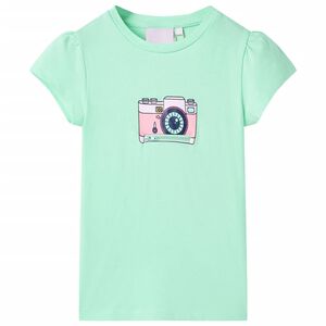 vidaXL Camiseta infantil verde brillante 116