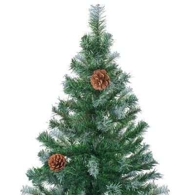 vidaXL Árbol de navidad glaseado con piñas 150 cm