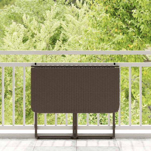 vidaXL Mesa de jardín plegable marrón 90x51x75 cm ratán sintético