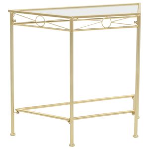 vidaXL Mesa auxiliar de estilo vintage metal 87x34x73 cm dorada