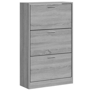 vidaXL Zapatero madera contrachapada gris Sonoma 63x24x103 cm
