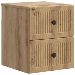 vidaXL Mesita de Noche de Pared Roble Artesanal 33 x 34,5 x 40 cm