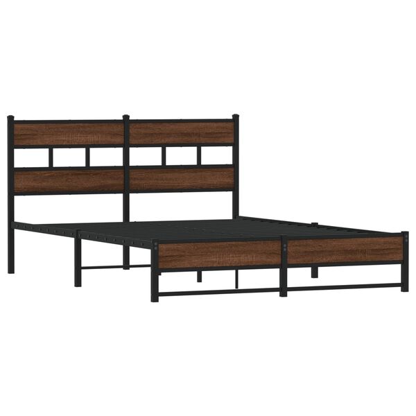 vidaXL Estructura de cama sin colchón metal marrón roble 150x200 cm
