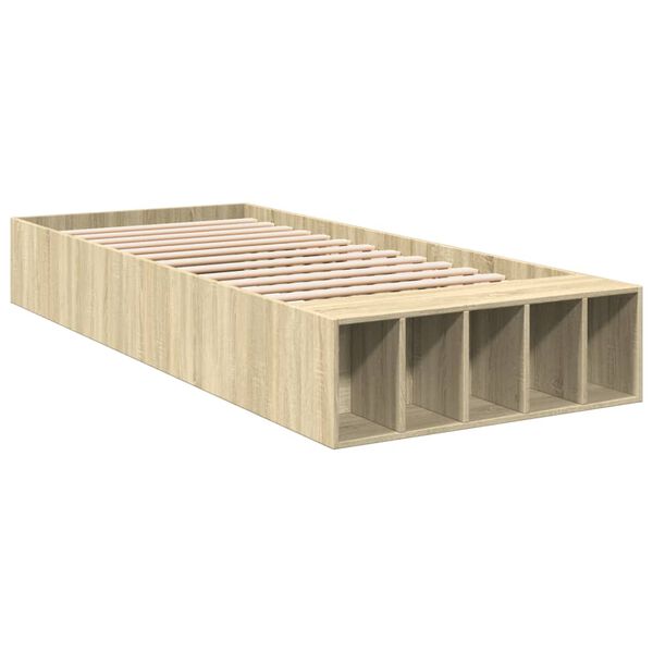 vidaXL Estructura de cama madera de ingenier&iacute;a roble Sonoma 90x200 cm