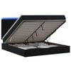vidaXL Cama tipo otomana con colch&oacute;n y LED Negro 140 x 190 cm