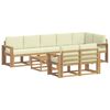 vidaXL Conjunto de sof&aacute;s de exterior 9 pcs Blanco y Crema Poli&eacute;ster