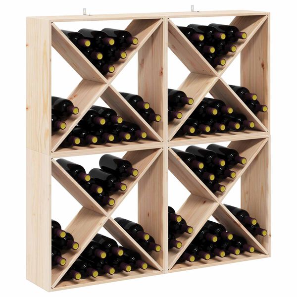 vidaXL Estante de Vino 4 pcs Natural 62 x 25 x 62 cm