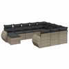 vidaXL Set de sof&aacute;s de jard&iacute;n 11 pzas y cojines rat&aacute;n sint&eacute;tico gris
