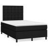 vidaXL Cama box spring con colch&oacute;n tela negro 120x190 cm