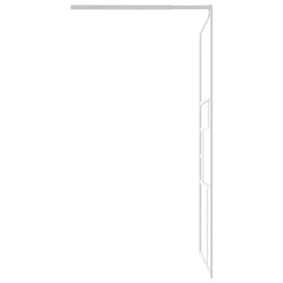 vidaXL Mampara ducha con estante vidrio ESG y aluminio blanco 100x195cm