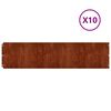 vidaXL Bordes de c&eacute;sped acero corten flexible 10 piezas 25x103 cm