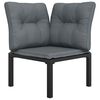 vidaXL Sillón esquina jardín con cojines ratán sintético negro y gris
