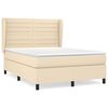 vidaXL Cama box spring con colch&oacute;n tela color crema 140x190 cm