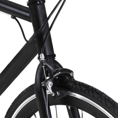 vidaXL Bicicleta de piñón fijo negro 700c 59 cm