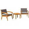 vidaXL Conjunto bistro 3 uds. Marr&oacute;n Poli&eacute;ster