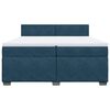 vidaXL Cama box spring con colch&oacute;n terciopelo azul oscuro 200x200 cm