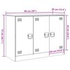 vidaXL Aparador de acero blanco 99x39x73 cm