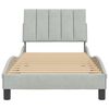 vidaXL Estructura de cama sin colch&oacute;n Hanko terciopelo gris claro 90x200 cm