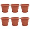 vidaXL Macetas 6 uds. Rojo Ladrillo &Oslash; 34 x 28 cm Pl&aacute;stico