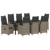 vidaXL Conjunto de Comedor de Jard&iacute;n 9 uds. Gris rat&aacute;n sint&eacute;tico