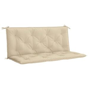 vidaXL Coj&iacute;n de banco de jard&iacute;n tela Oxford beige 120x(50+50)x7 cm