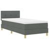 vidaXL Cama tipo Box Spring con colch&oacute;n Gris oscuro 80 x 200 cm tela