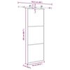 vidaXL Puerta corredera con set herrajes vidrio ESG aluminio 76x205 cm
