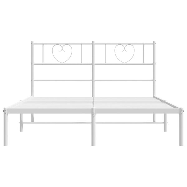 vidaXL Estructura cama sin colch&oacute;n con cabecero metal blanco 160x200cm