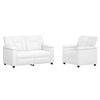 vidaXL Juego de Sof&aacute; 2 pcs Blanco Cuero sint&eacute;tico