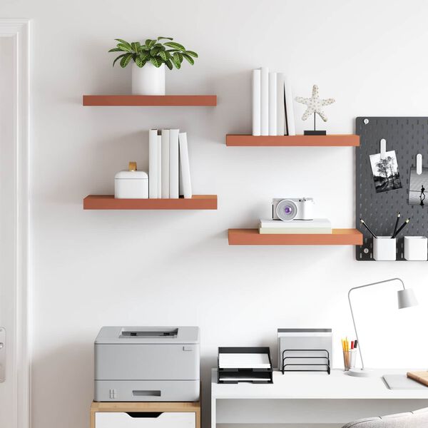 vidaXL Estante de pared 4 pcs Rojo 50 x 23 x 4 cm Madera de ingenier&iacute;a