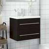 vidaXL Mueble de ba&ntilde;o con lavabo integrado negro