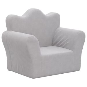 vidaXL Sof&aacute; para ni&ntilde;os felpa suave gris claro