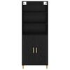 vidaXL Aparador alto Roble Negro 69,5 x 32,5 x 180 cm