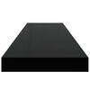 vidaXL Estantes flotantes pared 2 uds MDF negro brillo 90x23,5x3,8 cm
