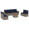 vidaXL Set de sof&aacute;s de jard&iacute;n 9 pzas con cojines rat&aacute;n sint&eacute;tico gris
