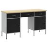 vidaXL Armario de trabajo 3 pcs Negro Madera Ingenierizada y Acero