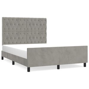 vidaXL Estructura de cama sin colch&oacute;n terciopelo gris claro 140x190 cm