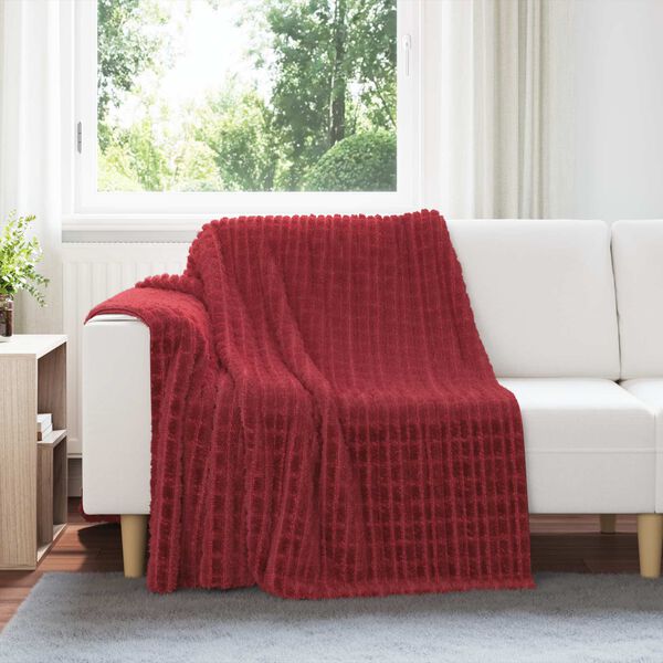 vidaXL Mantitas de Sof&aacute; 6 pcs Rojo Burdeos 200 x 150 cm Lana