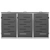vidaXL Cobertizo para tres contenedores basura acero 207x77,5x112,5 cm