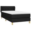 vidaXL Cama box spring con colch&oacute;n tela negro 90x190 cm