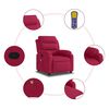 vidaXL Sill&oacute;n de masaje reclinable de terciopelo vino tinto