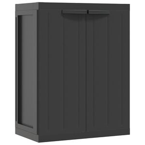 vidaXL Armario de almacenaje exterior PP negro 65x37x85 cm