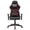 vidaXL Silla de gaming de cuero sint&eacute;tico negro y rojo tinto