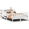 vidaXL Cama con estanter&iacute;a sin colch&oacute;n madera maciza blanca 140x200 cm
