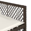 vidaXL Set comedor de jard&iacute;n 5 piezas y cojines rat&aacute;n sint&eacute;tico marr&oacute;n