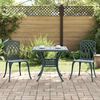 vidaXL Conjunto de mesa de jard&iacute;n 3 pcs Verde Aluminio fundido