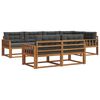 vidaXL Conjunto de sof&aacute;s de exterior 7 pcs Natural y Antracita