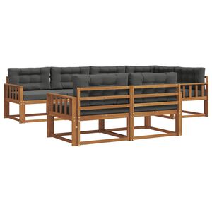 vidaXL Conjunto de sof&aacute;s de exterior 7 pcs Natural y Antracita