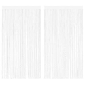 vidaXL Cortinas de flecos 2 piezas 100x250 cm blancas