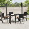 vidaXL Conjunto de Comedor de Jard&iacute;n 5 pcs Negro rat&aacute;n sint&eacute;tico